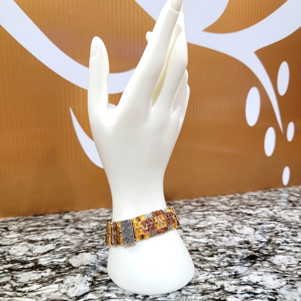 RARE RETIRED BRIGHTON BEDAZZLED BEADED BRACELET NWOT  
